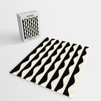 Retro Wavy Lines Pattern in Black & White Jigsaw Puzzle Gallery Image 2