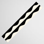 Retro Wavy Lines Pattern in Black & White Table Runner Gallery Image 3