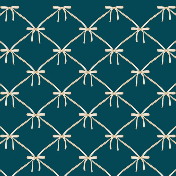 Bows & Ribbons Pattern XXIX Dark Teal Coffee Mug Gallery Image 2