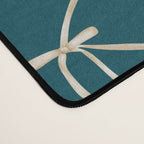 Bows & Ribbons Pattern XXIX Dark Teal Desk Mat Gallery Image 4