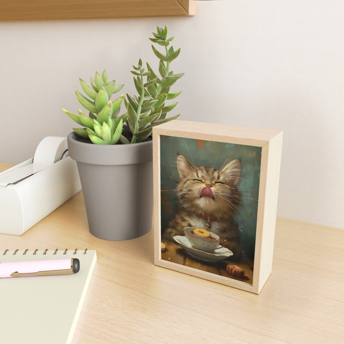 Tea Time Cat III Mini Art Print Gallery Image 2