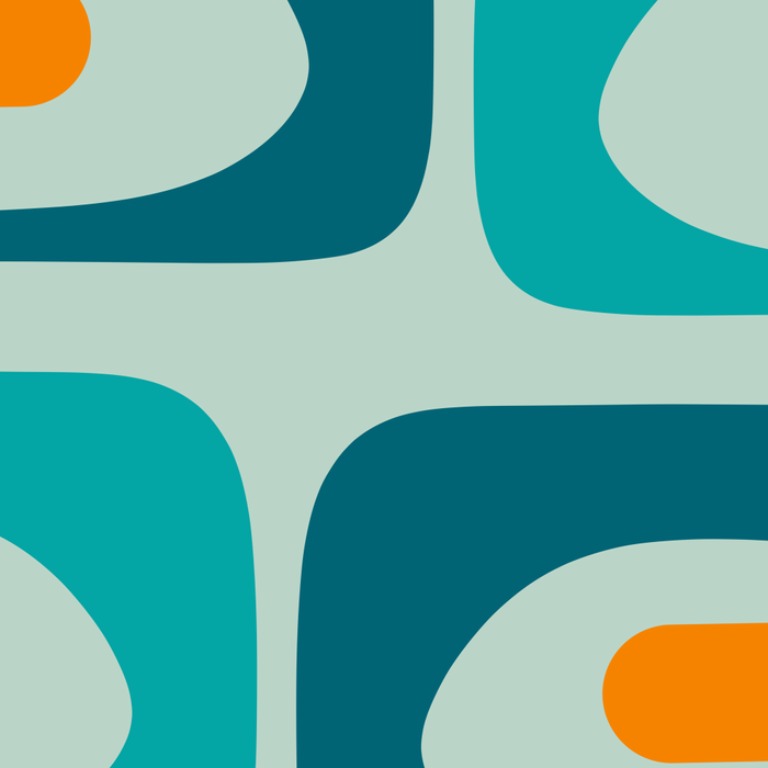 Mid Century Modern Piquet Pattern Teal Aqua Orange Coffee Mug Gallery Image 2