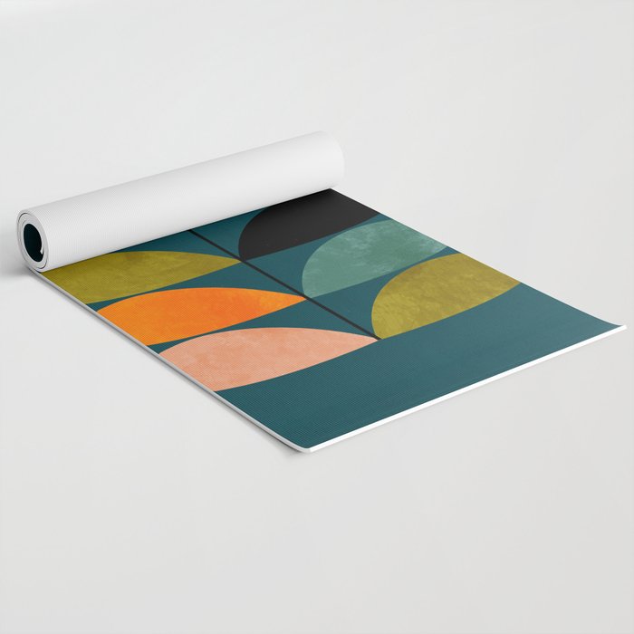 retro minimal floral Yoga Mat Gallery Image 2