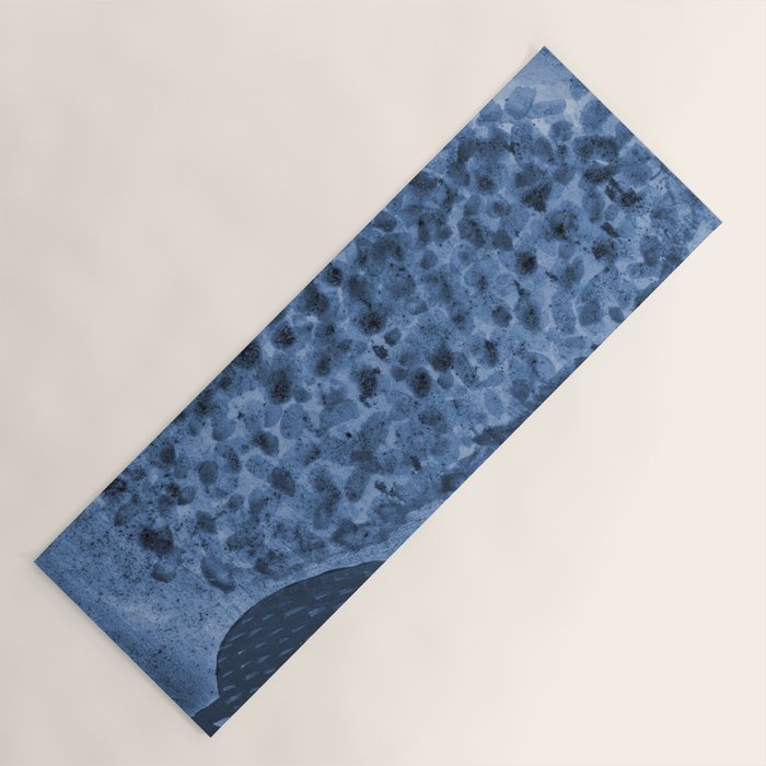 Garden Lilac Flower Painting in Navy Blue Yoga Mat Gallery Image 1