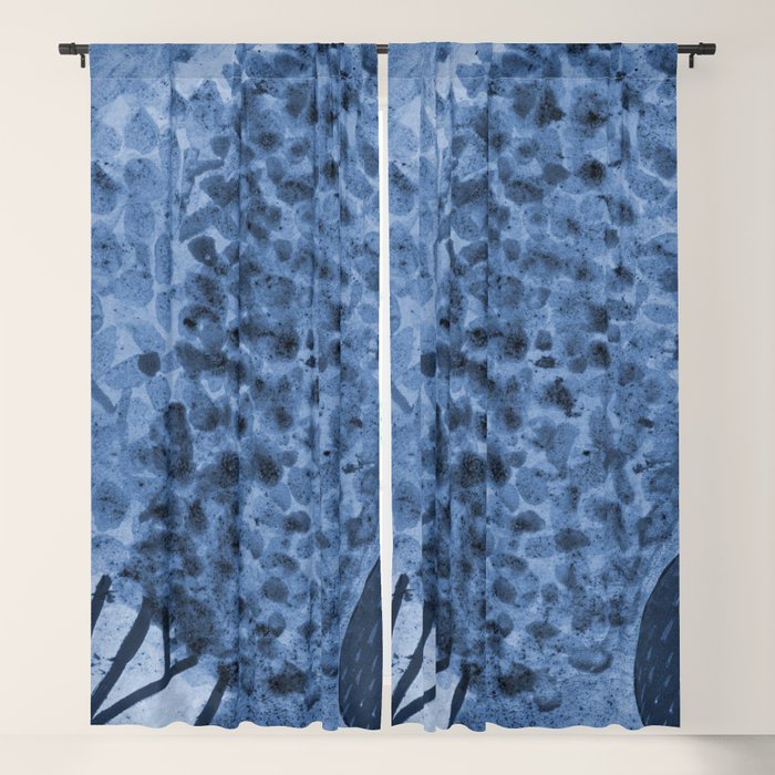 Garden Lilac Flower Painting in Navy Blue Window Curtain Gallery Image 5