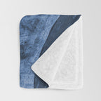 Garden Lilac Flower Painting in Navy Blue Throw Blanket Gallery Image 3
