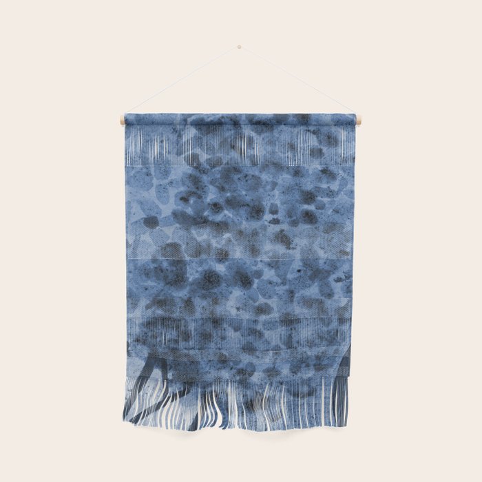 Garden Lilac Flower Painting in Navy Blue Wall Hanging Gallery Image 1