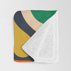 Retro Liquid Swirl Abstract Pattern Mustard Blue Green Beige Orange Throw Blanket Gallery Image 3