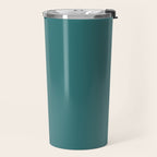 Deep Teal Solid Color Travel Mug Gallery Image 2