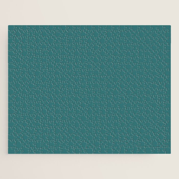 Deep Teal Solid Color Jigsaw Puzzle Gallery Image 1
