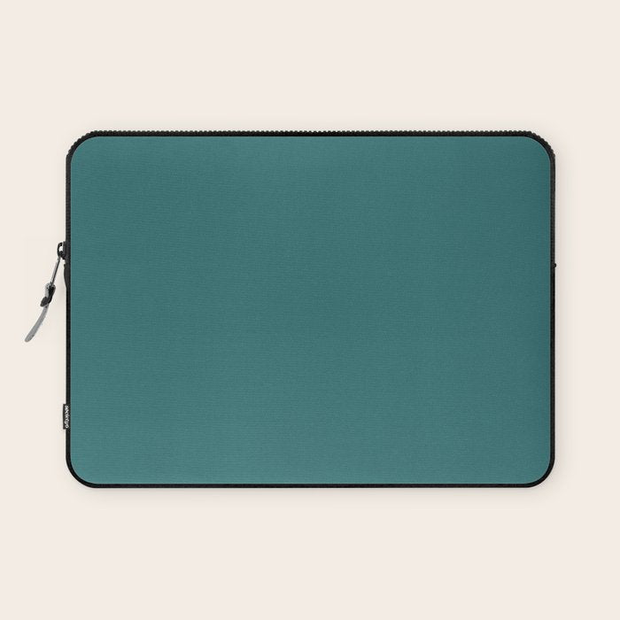 Deep Teal Solid Color Laptop Sleeve Gallery Image 1