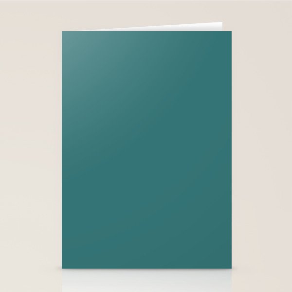 Deep Teal Solid Color Stationery Card Gallery Image 1