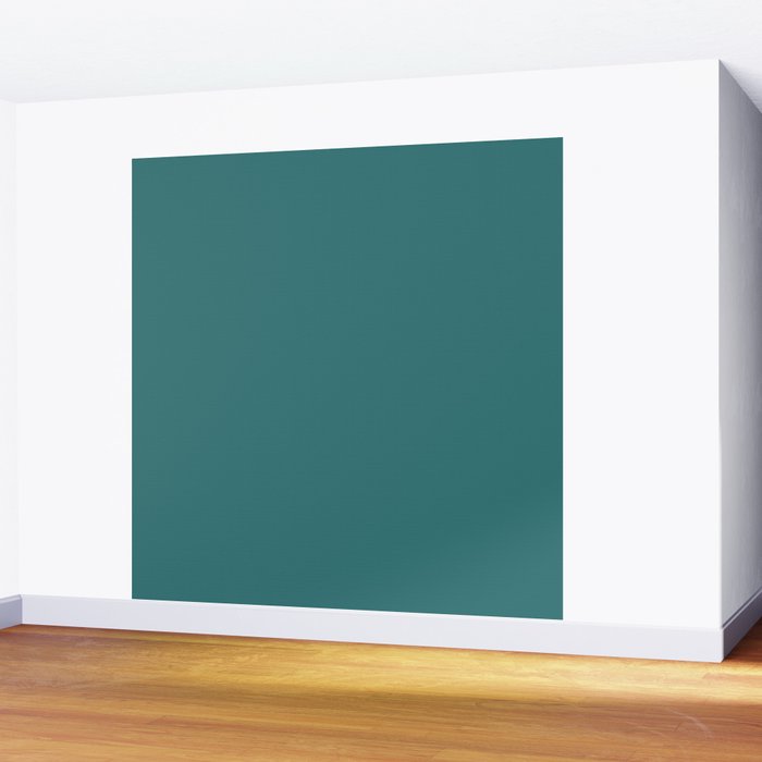 Deep Teal Solid Color Wall Mural Gallery Image 2