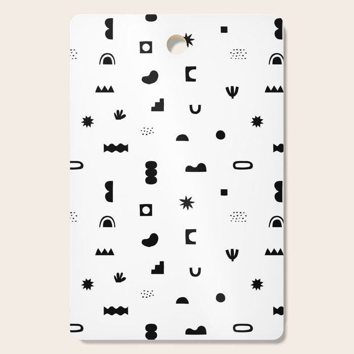 Abstract black and white organic shape pattern Cutting Board Gallery Image 1