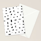 Abstract black and white organic shape pattern Stationery Card Gallery Image 2