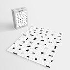 Abstract black and white organic shape pattern Jigsaw Puzzle Gallery Image 2