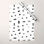 Abstract black and white organic shape pattern Wrapping Paper Gallery Image 1
