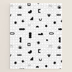 Abstract black and white organic shape pattern Jigsaw Puzzle Gallery Image 1