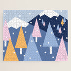 Snowy mountains and trees Jigsaw Puzzle Gallery Image 1