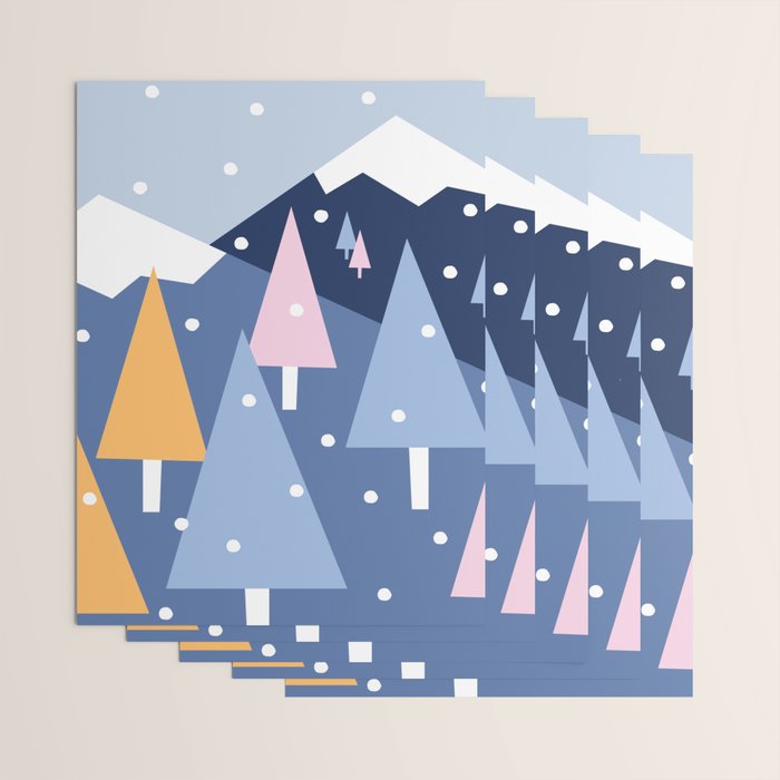 Snowy mountains and trees Wrapping Paper Gallery Image 3