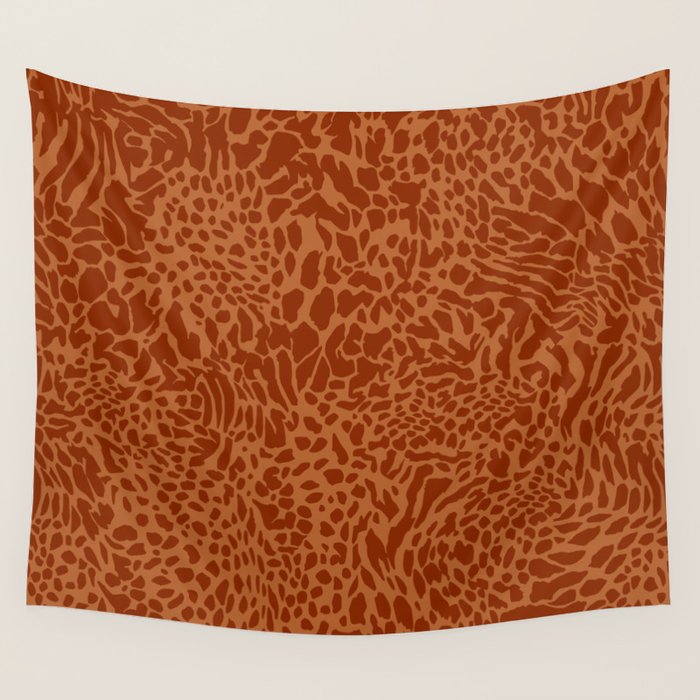 Leopard Print Pattern in Terracotta Wall Tapestry Gallery Image 4