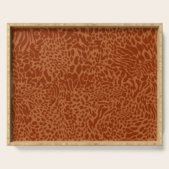 Leopard Print Pattern in Terracotta Serving Tray Gallery Image 1