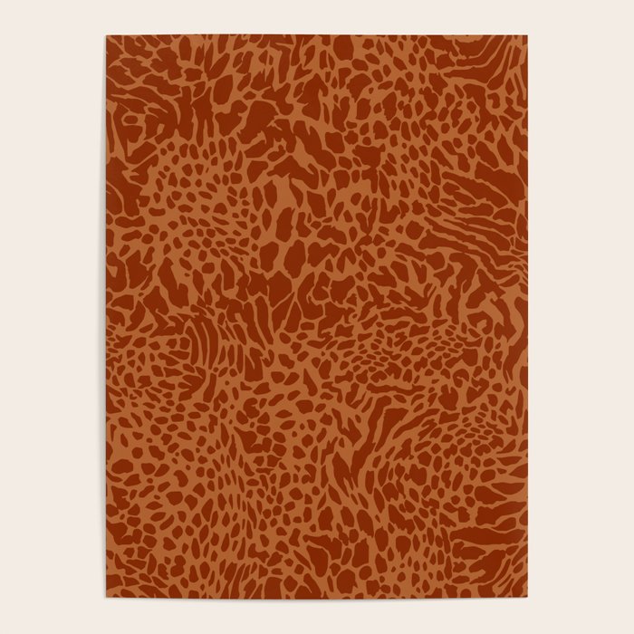 Leopard Print Pattern in Terracotta Poster Gallery Image 4
