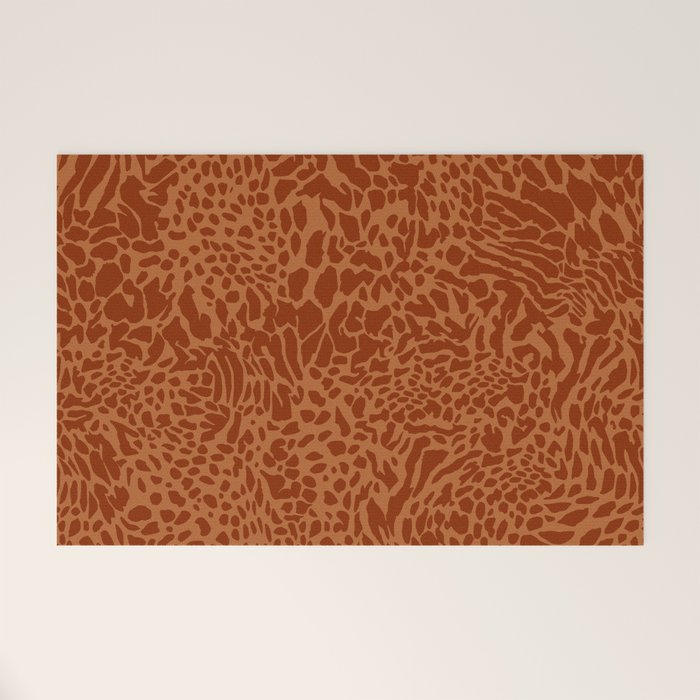 Leopard Print Pattern in Terracotta Welcome Mat Gallery Image 1