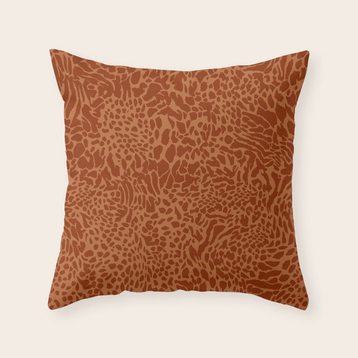 Leopard Print Pattern in Terracotta Throw Pillow Gallery Image 6