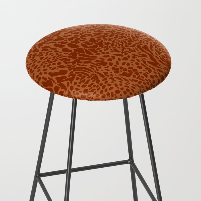 Leopard Print Pattern in Terracotta Stool Gallery Image 2