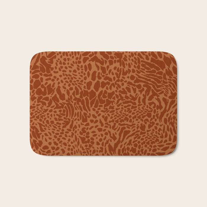 Leopard Print Pattern in Terracotta Bath Mat Gallery Image 1