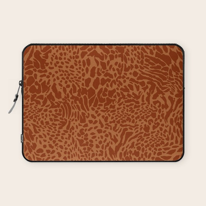 Leopard Print Pattern in Terracotta Laptop Sleeve Gallery Image 1