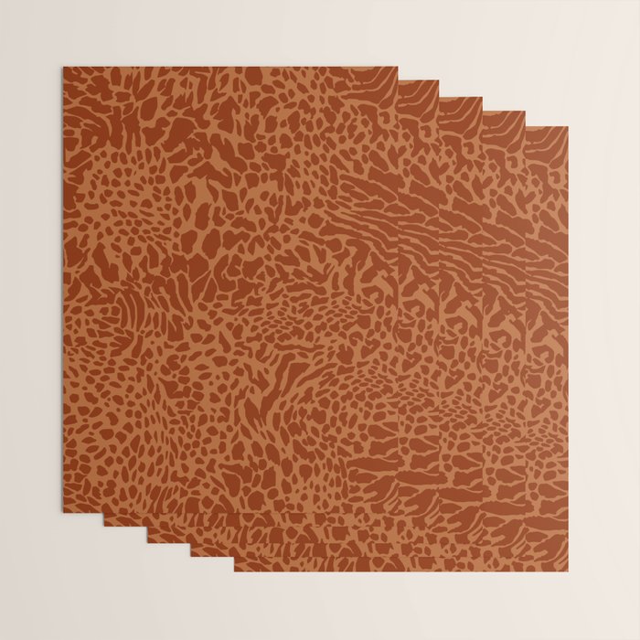 Leopard Print Pattern in Terracotta Wrapping Paper Gallery Image 3