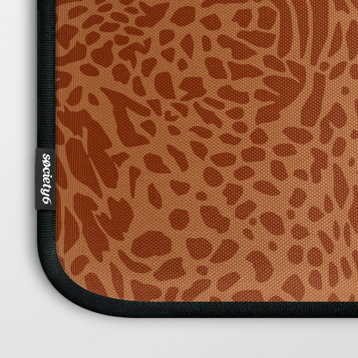 Leopard Print Pattern in Terracotta Laptop Sleeve Gallery Image 3