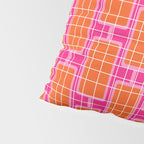 Mid Century Modern Woven Link Pattern Hot Pink and Orange Pillow Sham Gallery Image 4