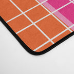 Mid Century Modern Woven Link Pattern Hot Pink and Orange Desk Mat Gallery Image 4