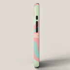 Retro Liquid Swirl Abstract Pattern in Pastel Sherbet Blush Pink and Mint iPhone Case Gallery Image 2
