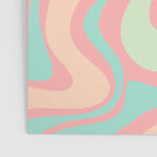 Retro Liquid Swirl Abstract Pattern in Pastel Sherbet Blush Pink and Mint Poster Gallery Image 3