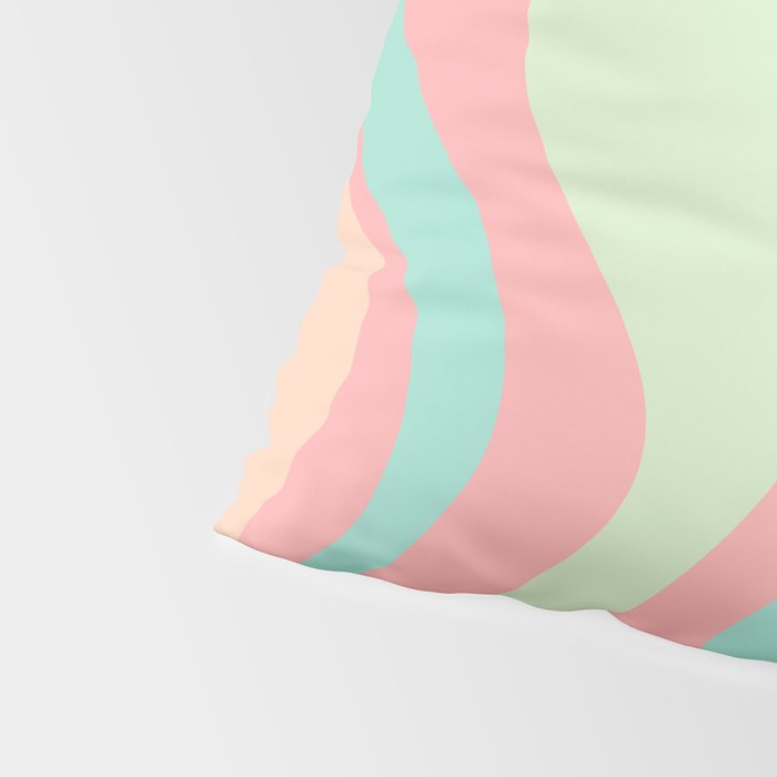 Retro Liquid Swirl Abstract Pattern in Pastel Sherbet Blush Pink and Mint Pillow Sham Gallery Image 4