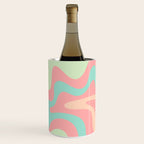 Retro Liquid Swirl Abstract Pattern in Pastel Sherbet Blush Pink and Mint Wine Chiller Gallery Image 3