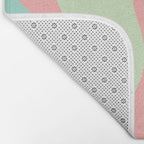 Retro Liquid Swirl Abstract Pattern in Pastel Sherbet Blush Pink and Mint Bath Mat Gallery Image 2