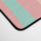 Retro Liquid Swirl Abstract Pattern in Pastel Sherbet Blush Pink and Mint Desk Mat Gallery Image 4
