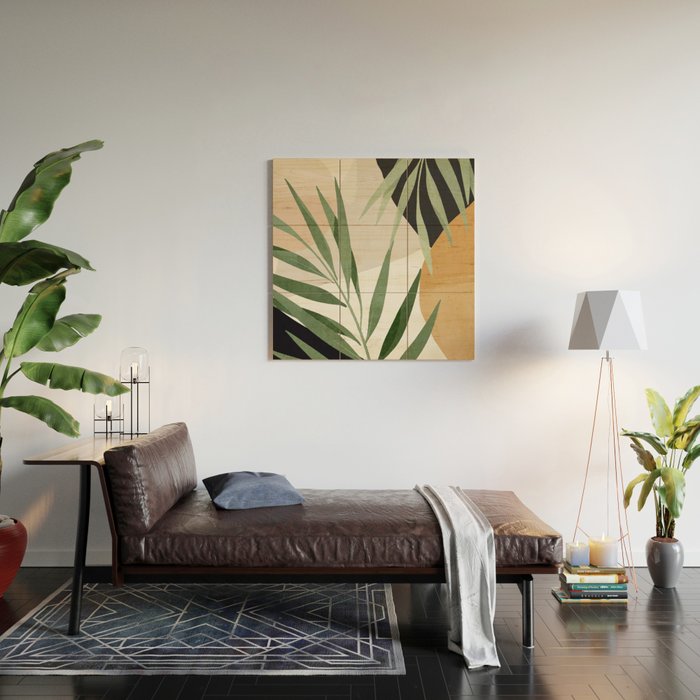 Abstract Art Tropical Leaves 72 Wood Wall Art Gallery Image 2