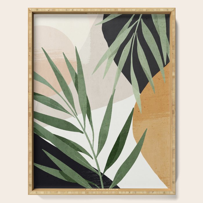 Abstract Art Tropical Leaves 72 Serving Tray Gallery Image 1