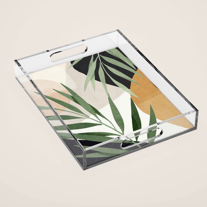 Abstract Art Tropical Leaves 72 Acrylic Tray Gallery Image 1