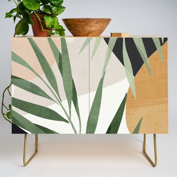 Abstract Art Tropical Leaves 72 Credenza Gallery Image 1