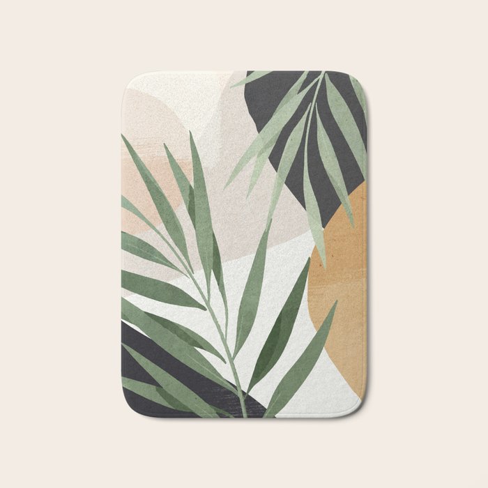 Abstract Art Tropical Leaves 72 Bath Mat Gallery Image 1