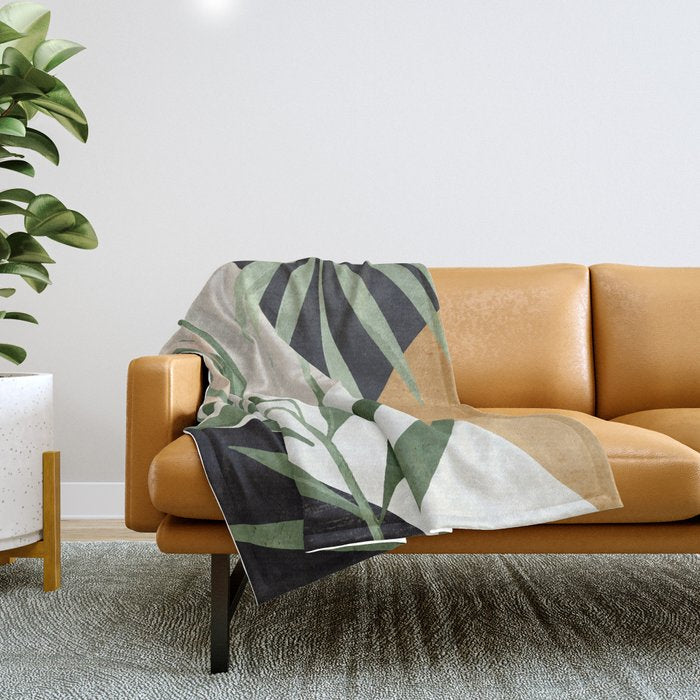 Abstract Art Tropical Leaves 72 Throw Blanket Gallery Image 1
