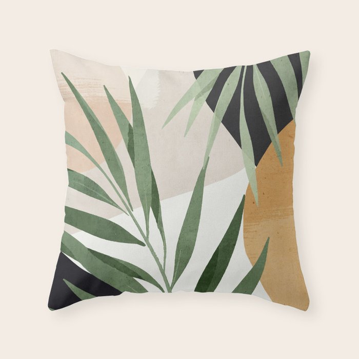 Abstract Art Tropical Leaves 72 Throw Pillow Gallery Image 6