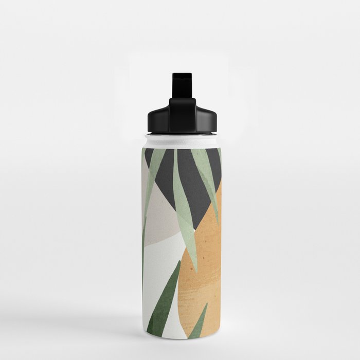 Abstract Art Tropical Leaves 72 Water Bottle Gallery Image 2